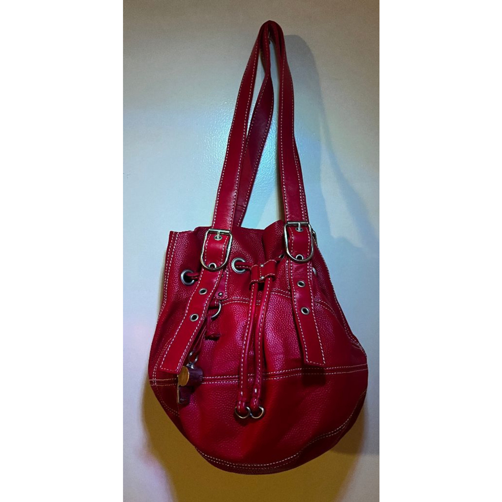 Red Faux leather handbag Red24